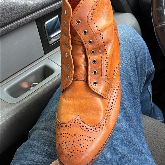 Brown Leather Brogue Boots - Picture 1 of 3